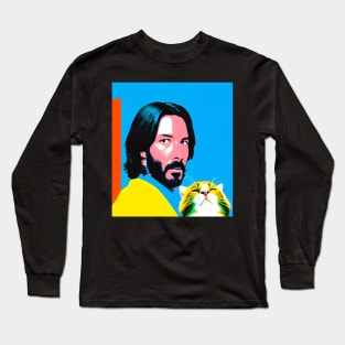 Keanu Reeves and cat Long Sleeve T-Shirt